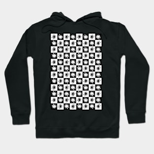 Lisa Says Gah Inspired Checkered Flower Trendy Black and White Hoodie